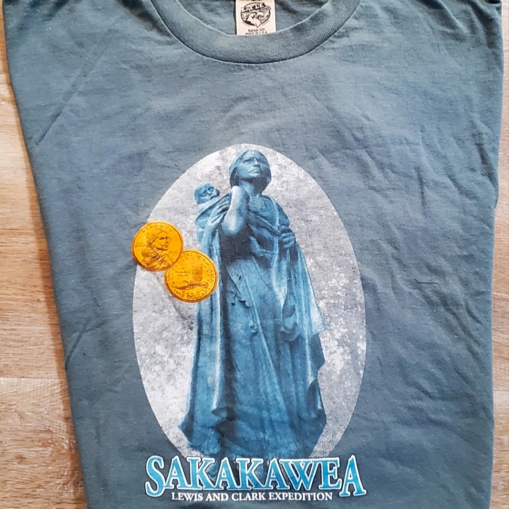 Vintage Sakakawea coin & Lewis and Clark expedition t shirt